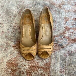 Chloe Snakeskin Leather Open Toe heels Sz 38 (Sz 8)